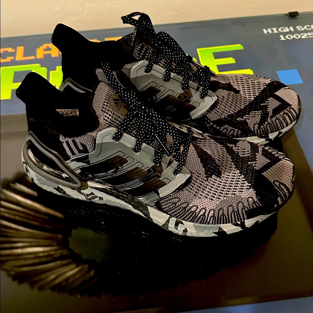 Adidas Ultraboost Primeblue Black Running Shoes Sneakers Mens Size 10.5